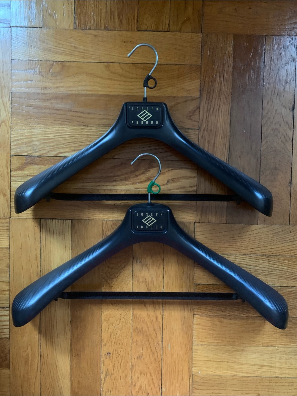 Joseph Abboud Black Plastic Suit Hanger with Non-Slip Bar - Set of 2